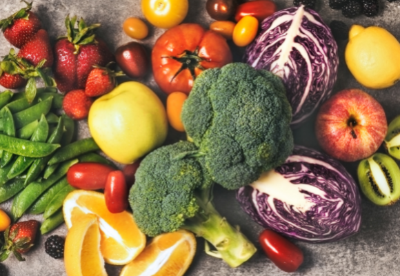 eating healthy food